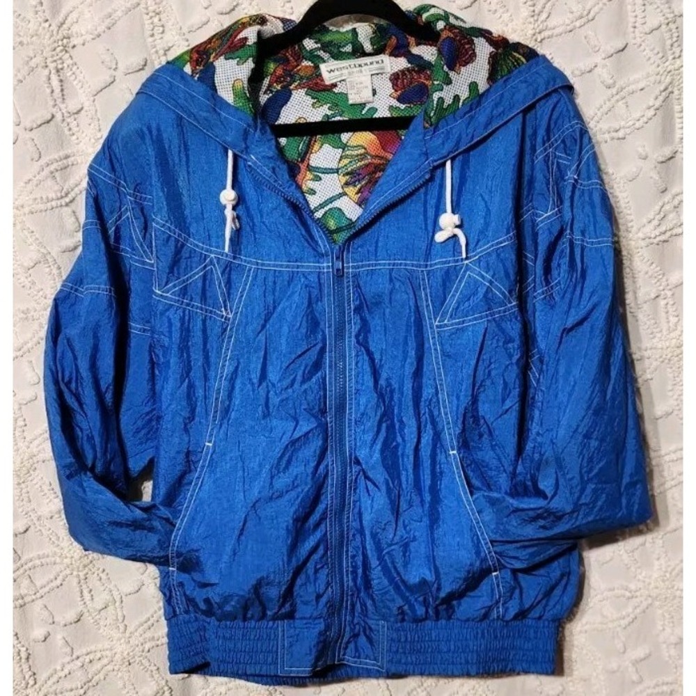 Vintage Westbound Sport‎ Womens Windbreaker Size L Mesh Tropical Lined 90s Track